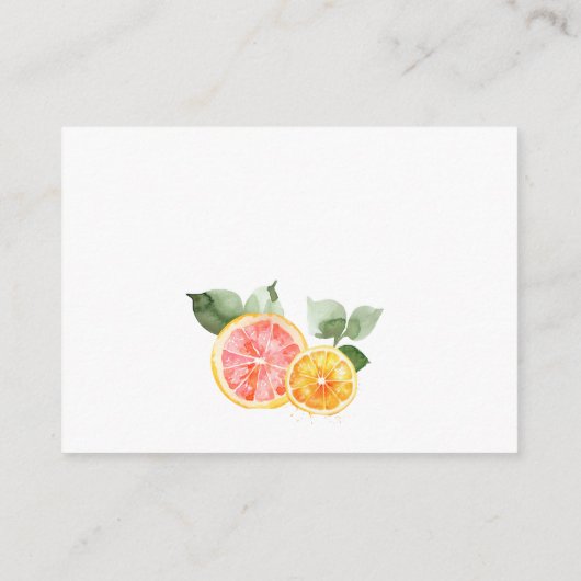 Feestelijke Bright Flower Citrus Bridal Recept Aan Informatiekaartje (Achterkant)