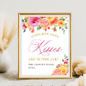 Feestelijke Bright Flower raad hoeveel Vrijgezelle Poster