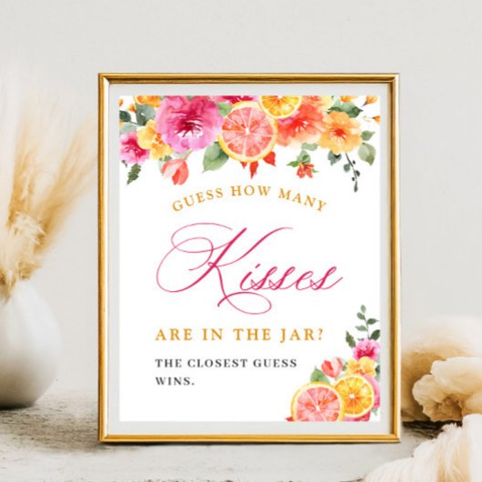 Feestelijke Bright Flower raad hoeveel Vrijgezelle Poster