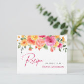 Feestelijke Bright Flowers Citrus Bruidsrecept Kaa Briefkaart (Staand voorkant)