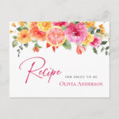 Feestelijke Bright Flowers Citrus Bruidsrecept Kaa Briefkaart (Voorkant)