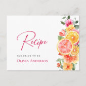 Feestelijke Bright Flowers Citrus Bruidsrecept Kaa Briefkaart (Voorkant)