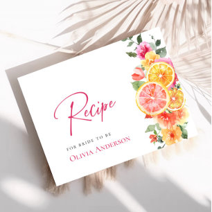 Feestelijke Bright Flowers Citrus Bruidsrecept Kaa Briefkaart