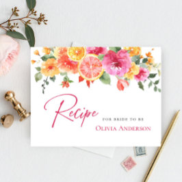 Feestelijke Bright Flowers Citrus Bruidsrecept Kaa Briefkaart