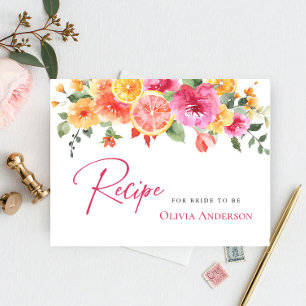 Feestelijke Bright Flowers Citrus Bruidsrecept Kaa Briefkaart