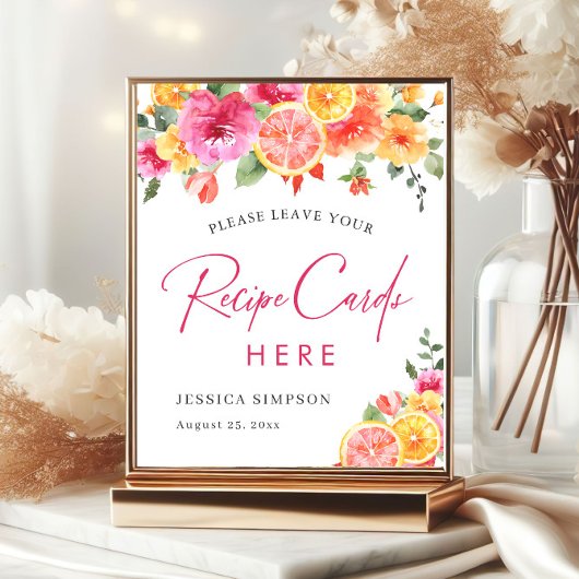 Feestelijke Bright Flowers Citrus Bruidsrecept Kaa Poster