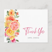 Feestelijke Bright Flowers Floral Citrus Dank u Briefkaart (Voorkant)
