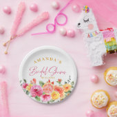 Feestelijke Bright Flowers Slice Citrus Vrijgezell Papieren Bordje (Feest)