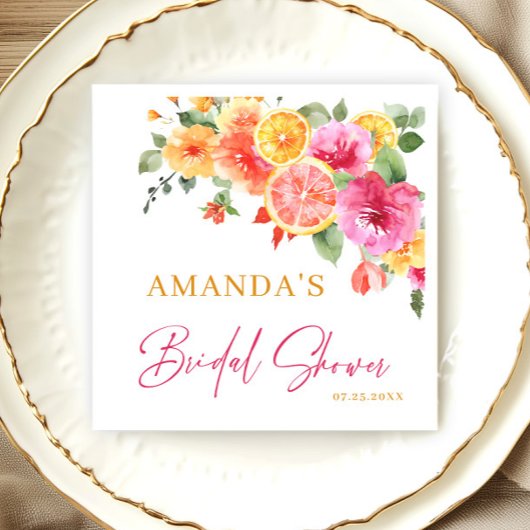 Feestelijke Bright Flowers Slice Citrus Vrijgezell Servet