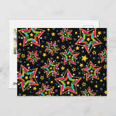 Feestelijke Bright Merry Holiday Star Feestdagenkaart (Voorkant / Achterkant)