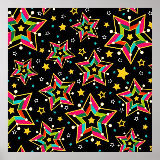 Feestelijke Bright Merry Holiday Star Poster (Voorkant)