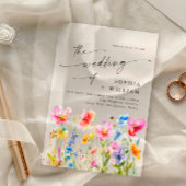 Feestelijke Bright Waterverf Wild Flowers Bruiloft Acryl Uitnodigingen