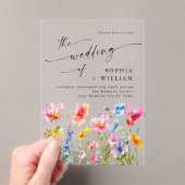 Feestelijke Bright Waterverf Wild Flowers Bruiloft Acryl Uitnodigingen (Insitu (Draagbaar))