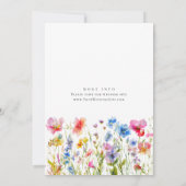 Feestelijke Bright Waterverf Wild Flowers Bruiloft Kaart (Achterkant)