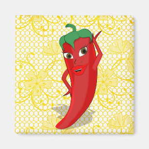 Feestelijke Bruidsdouche Met Rode Hete Peper Diva Magneet