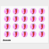 Feestelijke Bruidsdouche Met Rode Hete Peper Diva Ronde Sticker (Vel)