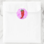 Feestelijke Bruidsdouche Met Rode Hete Peper Diva Ronde Sticker (Tas)
