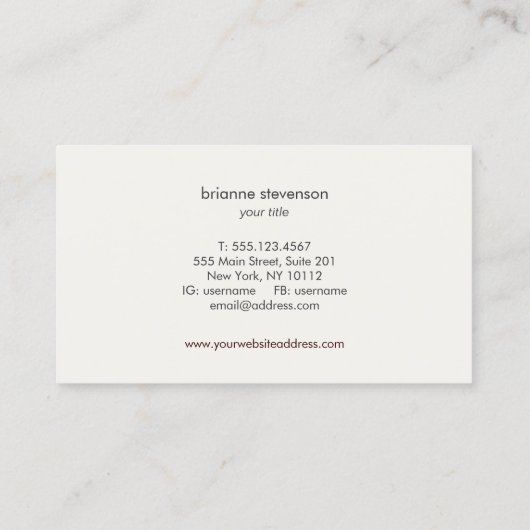 Feestelijke Bruin Linnen FAUX Gouden Sequin Schoon Visitekaartje (Achterkant)