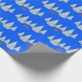 Feestelijke bruine herten onder besneeuwde sparren cadeaupapier (Hoek)