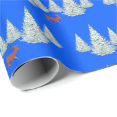 Feestelijke bruine herten onder besneeuwde sparren cadeaupapier (Rol Hoek)