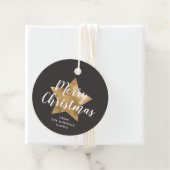 Feestelijke bruine ster Vrolijk Kerstfeest Bedankjes Labels (In situ)