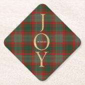 Feestelijke Buffalo Plaid 3 Foto's collage Kerstmi Kartonnen Onderzetters (Voorkant)