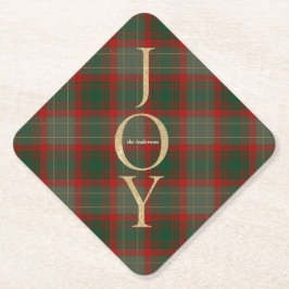 Feestelijke Buffalo Plaid 3 Foto's collage Kerstmi Kartonnen Onderzetters