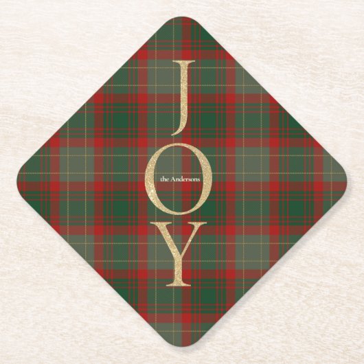 Feestelijke Buffalo Plaid 3 Foto's collage Kerstmi Kartonnen Onderzetters (Voorkant)