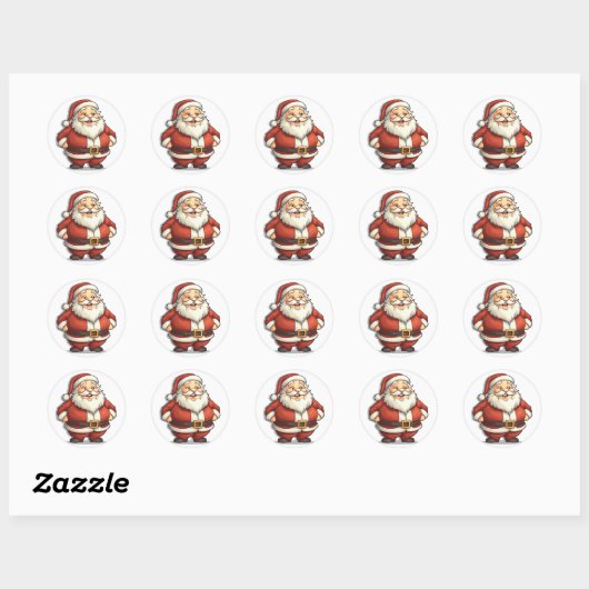 Feestelijke buik Santa Claus Sticker (Vel)