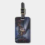 Feestelijke Bulldog in een Winter Wonderland - Ker Bagagelabel (Voorkant verticaal)