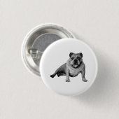 Feestelijke Bulldog Knopspeld Ronde Button 3,2 Cm (Voorkant /achterkant)