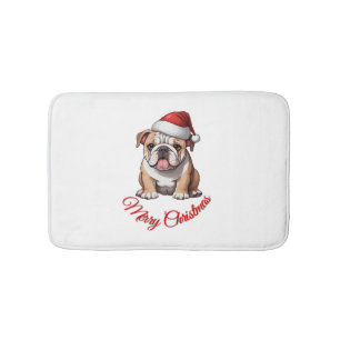 Feestelijke Bulldog Merry Christmas Classic T-shir Badmat