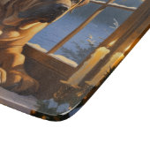 Feestelijke Bullmastiff met kerstverlichting Vakan Snijplank (Hoek)