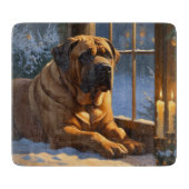 Feestelijke Bullmastiff met kerstverlichting Vakan Snijplank (Voorkant)