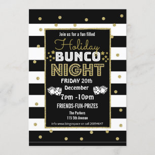 feestelijke bunco nacht, bunco party PTA evenement Kaart