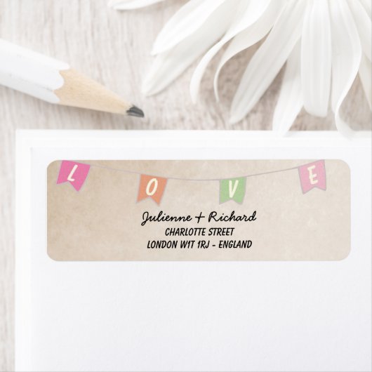 Feestelijke Bunting Banner Bruiloft Etiket (Insitu)