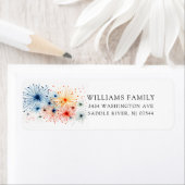 Feestelijke Burst Firecracker Retour Adres Label (Insitu)