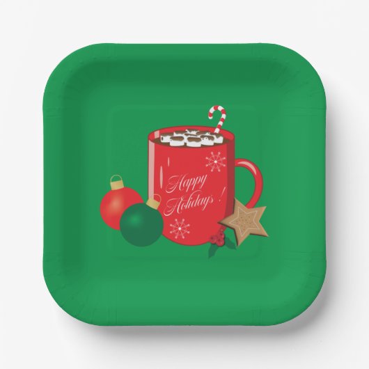 Feestelijke cacao Mok Green Holiday Paper Bord (Voorkant)