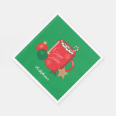 Feestelijke cacao Mok Green Holiday Paper Napkin Servet (Hoek)