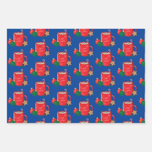 Feestelijke cacao Mok Patroon Wrapping Paper Sheet (Voorkant 3)