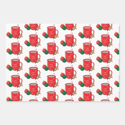 Feestelijke cacao Mok Patroon Wrapping Paper Sheet (Voorkant 2)
