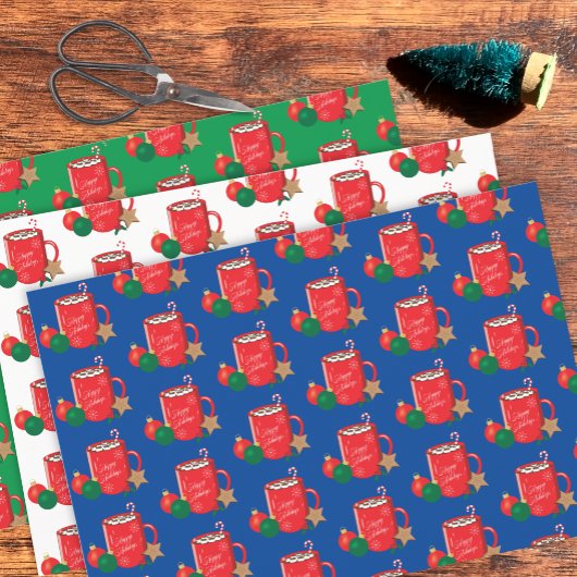 Feestelijke cacao Mok Patroon Wrapping Paper Sheet