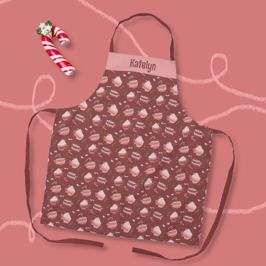 Feestelijke Cacao Mokken Doodle Pattern Schort met