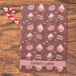 Feestelijke Cacao Mokken Patroon Vakantie Keuken H Theedoek