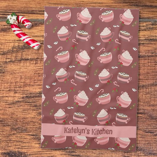 Feestelijke Cacao Mokken Patroon Vakantie Keuken H Theedoek