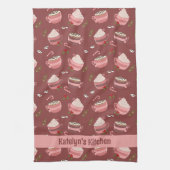 Feestelijke Cacao Mokken Patroon Vakantie Keuken H Theedoek (Verticaal)