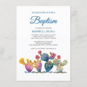 Feestelijke Cactus BOY BAPTISM Fiesta Kaart