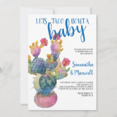 Feestelijke Cactus FIESTA BABY SHOWER Kaart (Voorkant)