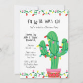 Feestelijke Cactus Kerstfeest Uitnodiging (Voorkant)