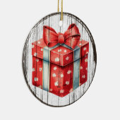 Feestelijke Cadeaudoos - Kerstversiering Keramisch Ornament (Rechts)